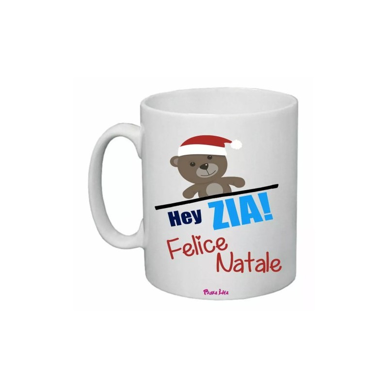tazza 8x10 cm ceramica scritta hey zia felice natale regalo nipoti