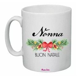 tazza 8x10 cm ceramica scritta nonna buon natale regalo feste
