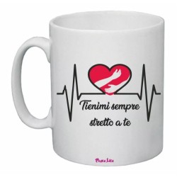 tazza 8x10 con disegno cuore rosso abbraccio mani tienimi sempre stretto a te
