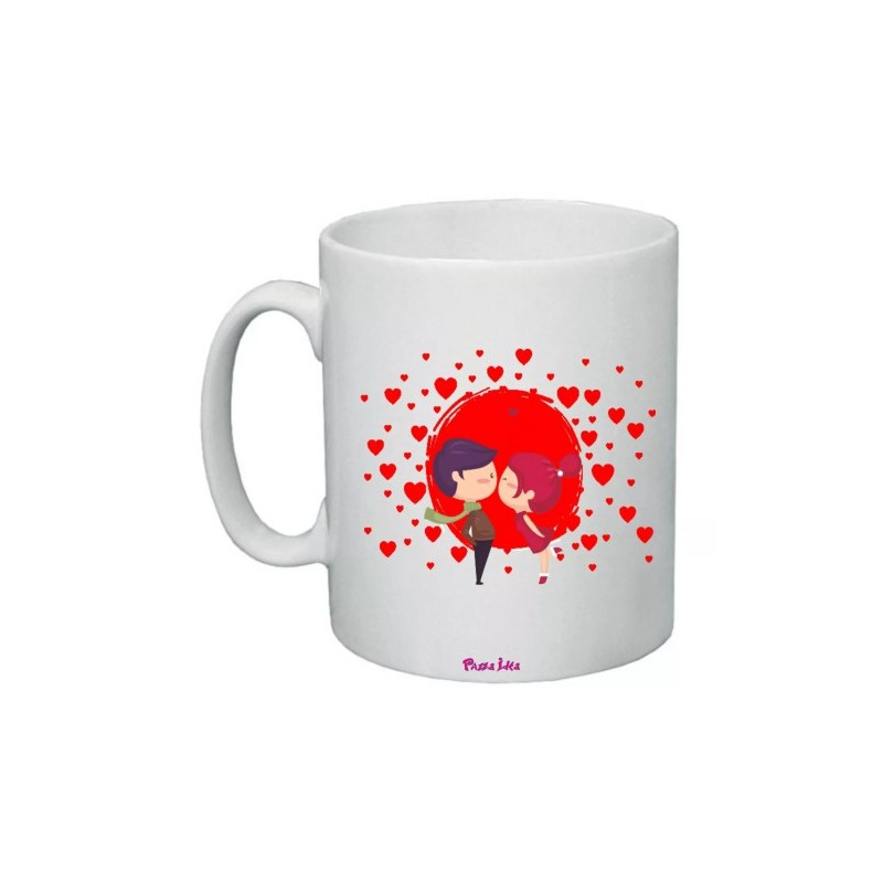 tazza 8x10 disegno cuore rossi baci amore festa innamorati regalo
