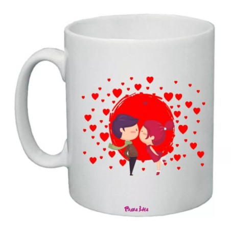tazza 8x10 disegno cuore rossi baci amore festa innamorati regalo