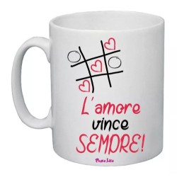 tazza 8x10 scritta l'amore vince sempre idea regalo san valentino uomo donna
