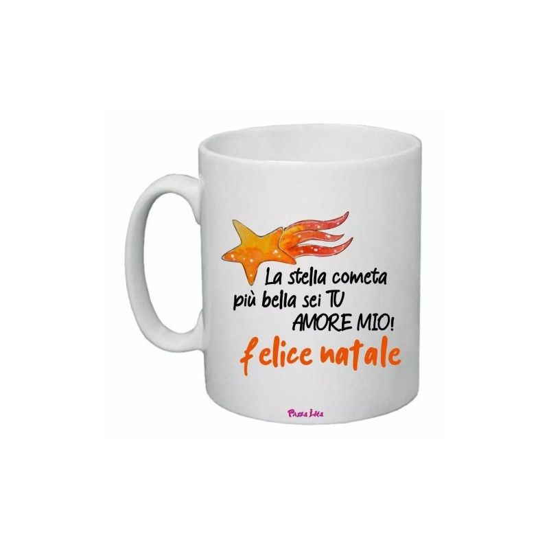 tazza 8x10 scritta la stella cometa piu bella sei tu amore mio natale regalo