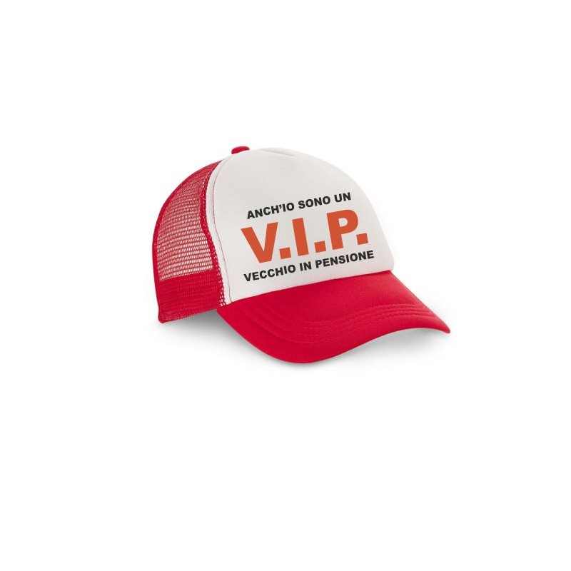 CAPPELLINO CON VISIERA IN POLIESTERE ANCH'IO SONO UN VIP VECCHIO IN PENSIONE