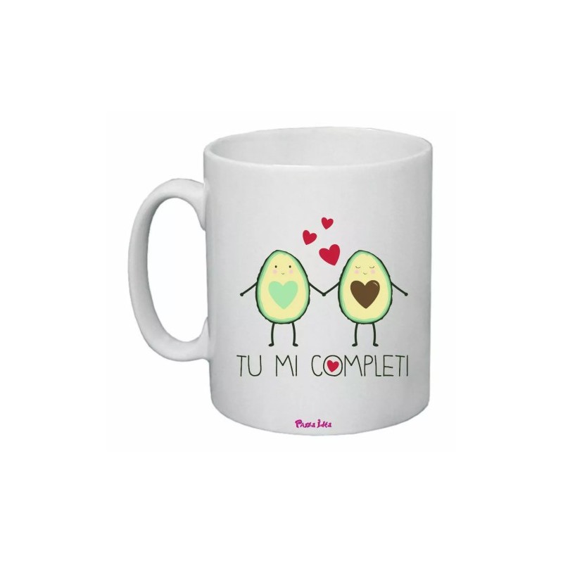 tazza 8x10 scritta tu mi completi festa innamorati regalo uomo donna cuore
