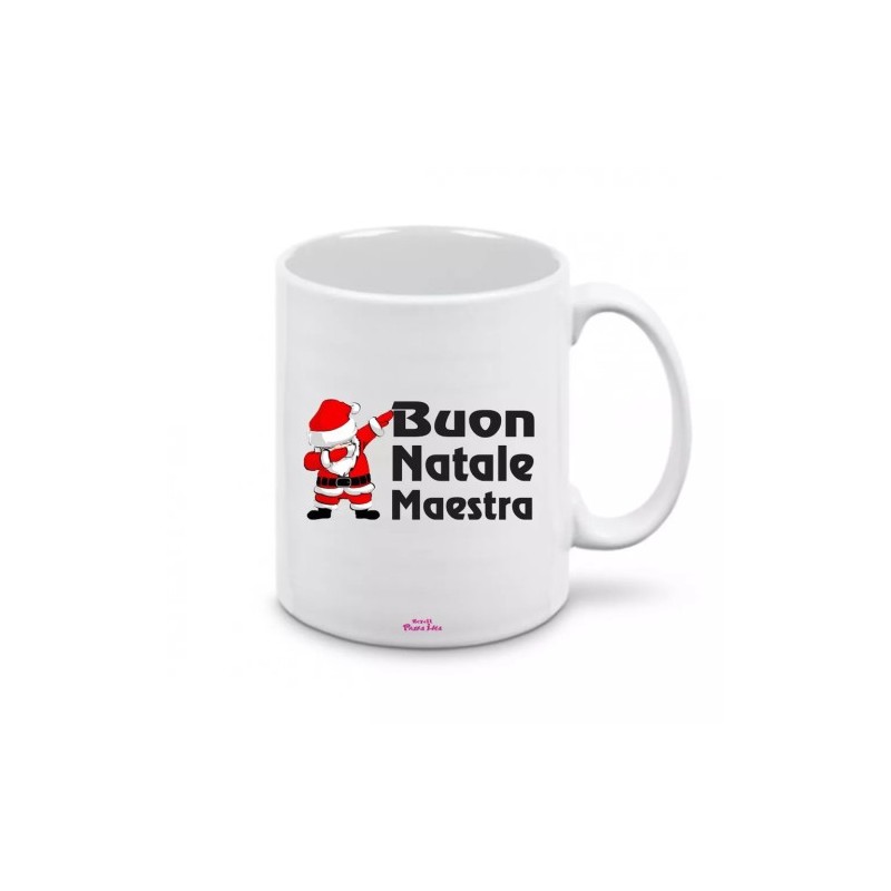 tazza ceramica scritta buon natale maestra regalo idea festa merry christmas