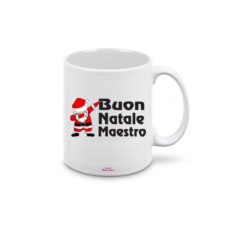 tazza ceramica scritta buon natale maestro regalo idea festa merry christmas