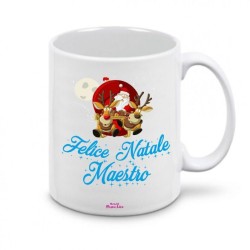 tazza ceramica scritta felice natale maestro regalo idea festa christmas scuola