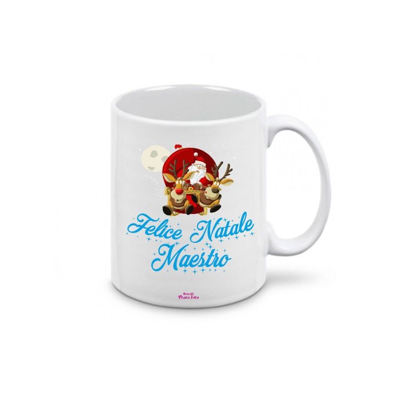 tazza ceramica scritta felice natale maestro regalo idea festa christmas scuola