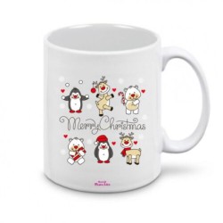 tazza ceramica scritta merry christmas regalo idea festa natale famiglia