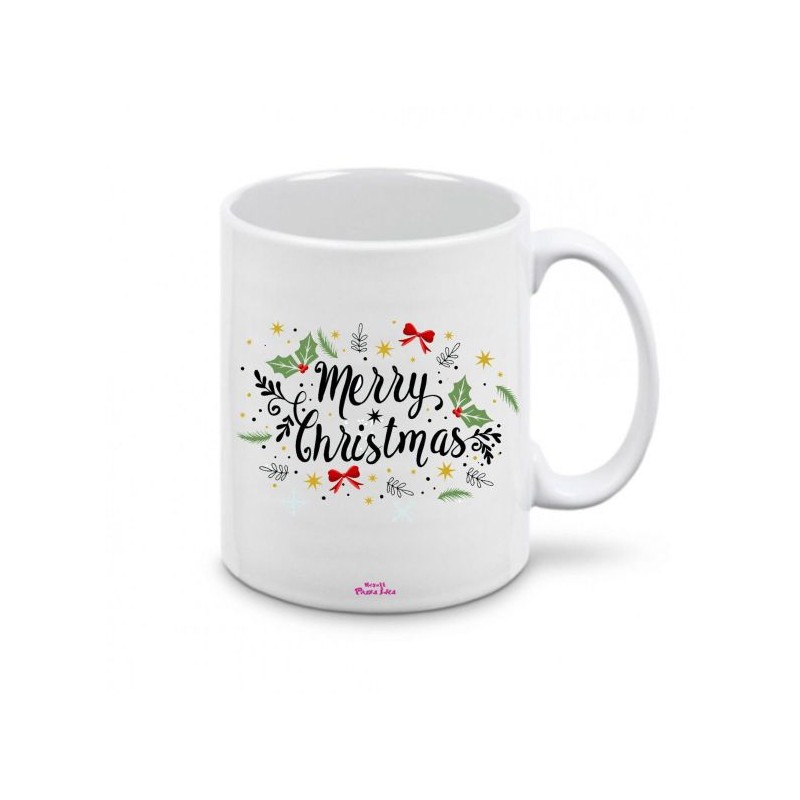 tazza ceramica scritta merry christmas regalo idea festa natale famiglia