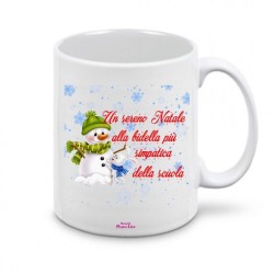 tazza ceramica scritta natale bidella regalo idea festa christmas scuola