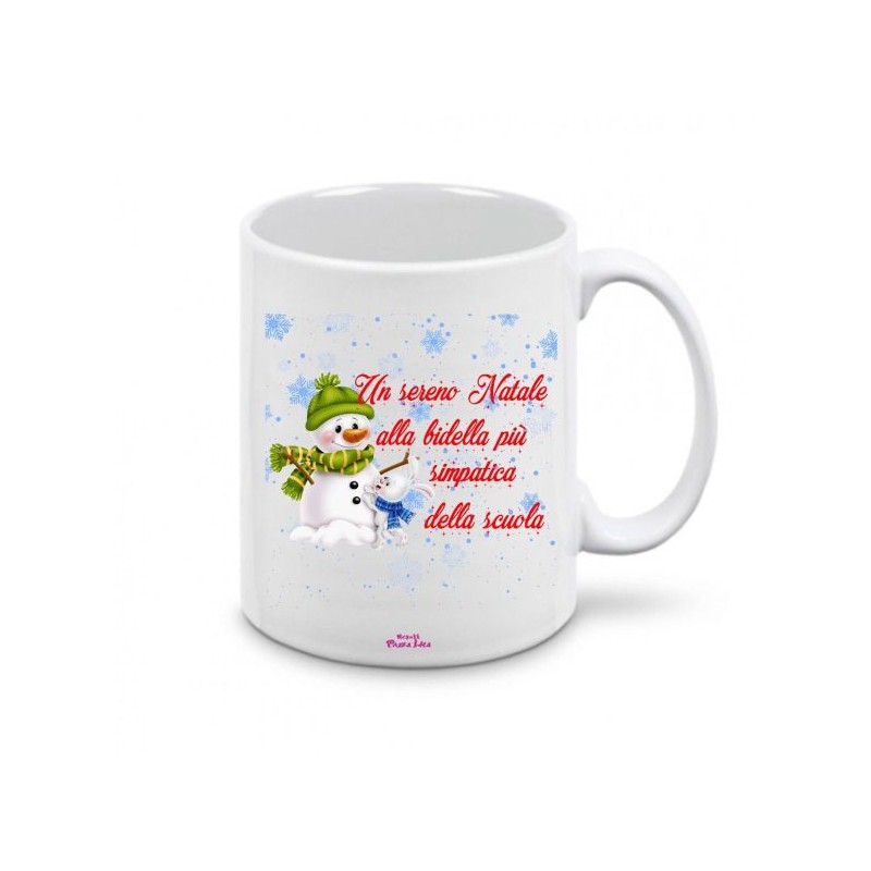 tazza ceramica scritta natale bidella regalo idea festa christmas scuola