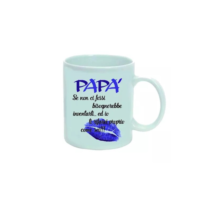 tazza mug 8 x 10 cm con scritta simpatica amore PAPA' auguri festa compleanno
