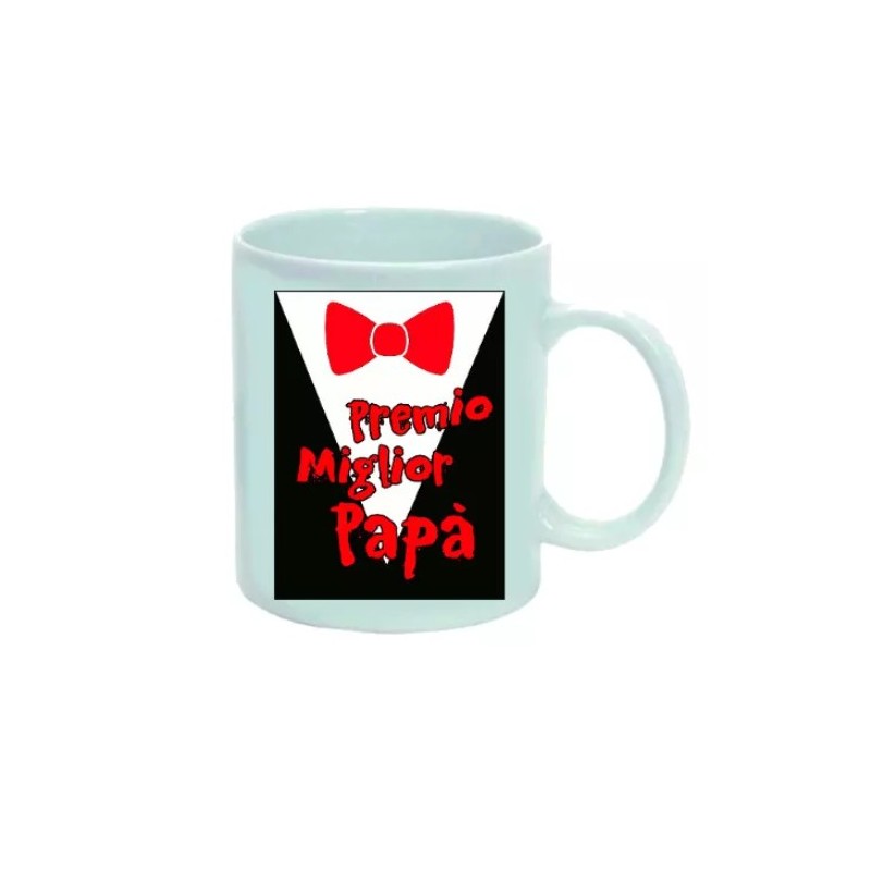 tazza mug 8 x 10 cm con scritta simpatica premio PAPA' auguri festa compleanno