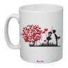 tazza mug 8x10 ceramica disegno albero cuori festa innamorati regalo uomo donna
