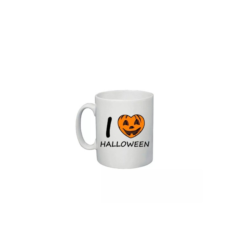 tazza mug 8x10 cm scritta i love halloween idea regalo halloween zucca
