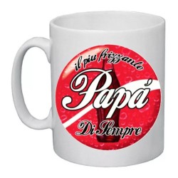 tazza mug 8x10 cm scritta il piu frizzante papa' festa idea regalo compleanno