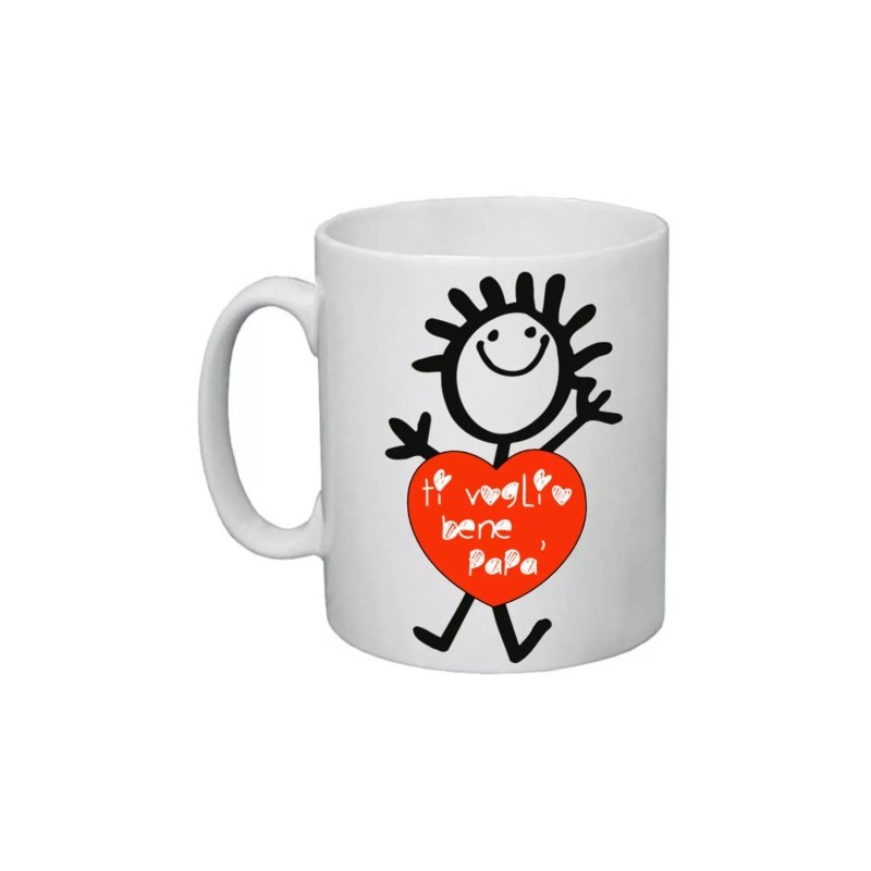 tazza mug 8x10 cm scritta papa' ti voglio bene festa idea regalo compleanno