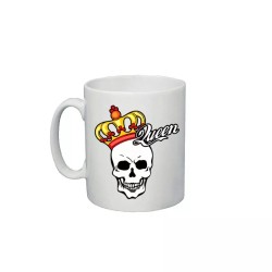 tazza mug 8x10 cm scritta queen teschio idea regalo halloween