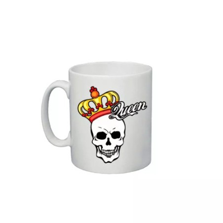 tazza mug 8x10 cm scritta queen teschio idea regalo halloween