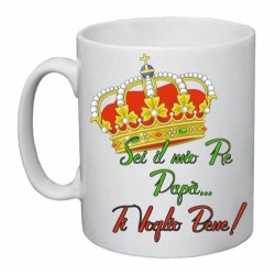 tazza mug 8x10 cm scritta sei il mio re papa' ti voglio bene festa compleanno