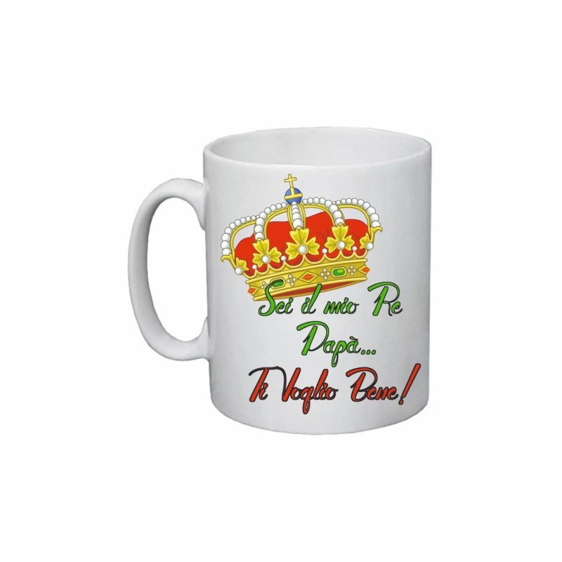 tazza mug 8x10 cm scritta sei il mio re papa' ti voglio bene festa compleanno