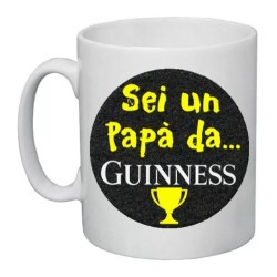tazza mug 8x10 cm scritta sei un papa' da guinnes festa idea regalo compleanno