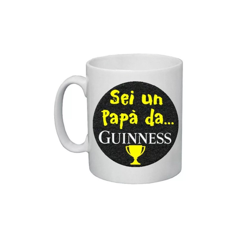 tazza mug 8x10 cm scritta sei un papa' da guinnes festa idea regalo compleanno