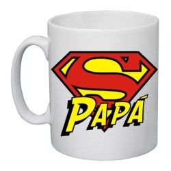 tazza mug 8x10 cm scritta super papa' festa idea regalo compleanno