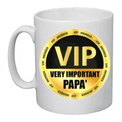 tazza mug 8x10 cm scritta vip very important papa' festa idea regalo compleanno