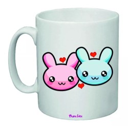 tazza mug 8x10 disegno coniglietti cuore idea regalo san valentino amore