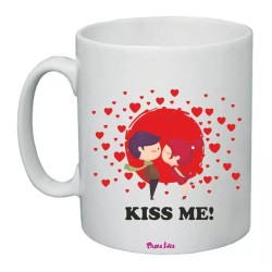 tazza mug 8x10 disegno cuori amore kiss me festa innamorati regalo uomo donna
