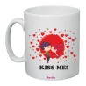 tazza mug 8x10 disegno cuori amore kiss me festa innamorati regalo uomo donna