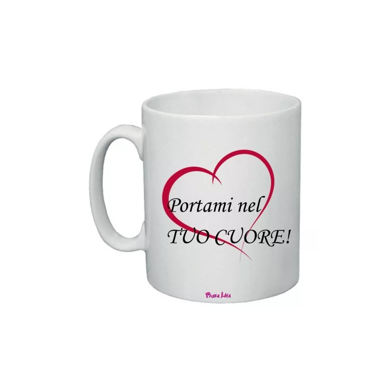 tazza mug 8x10 portami nel tuo cuore amore festa innamorati regalo uomo donna