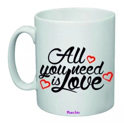 tazza mug 8x10 scritta all you need is love idea regalo san valentino amore