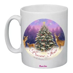 tazza mug 8x10 scritta buone feste albero di natale idea regalo natale
