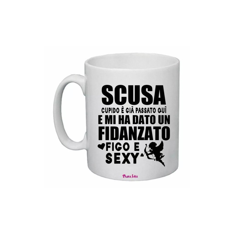 tazza mug 8x10 scritta fidanzato figo e sexy san valentino amore regalo cupido