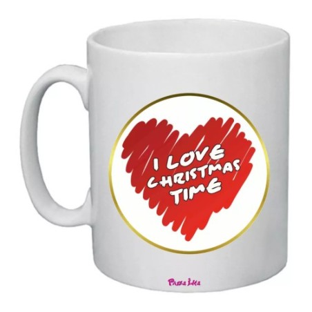 tazza mug 8x10 scritta i love christmas time idea regalo natale