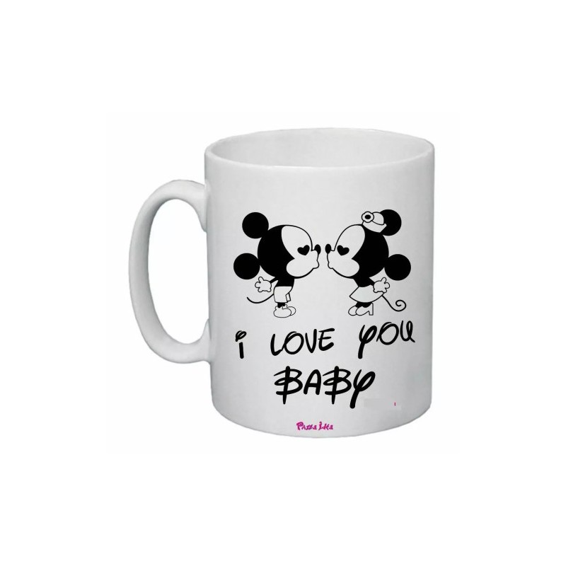 tazza mug 8x10 scritta i love you baby topolino san valentino amore regalo