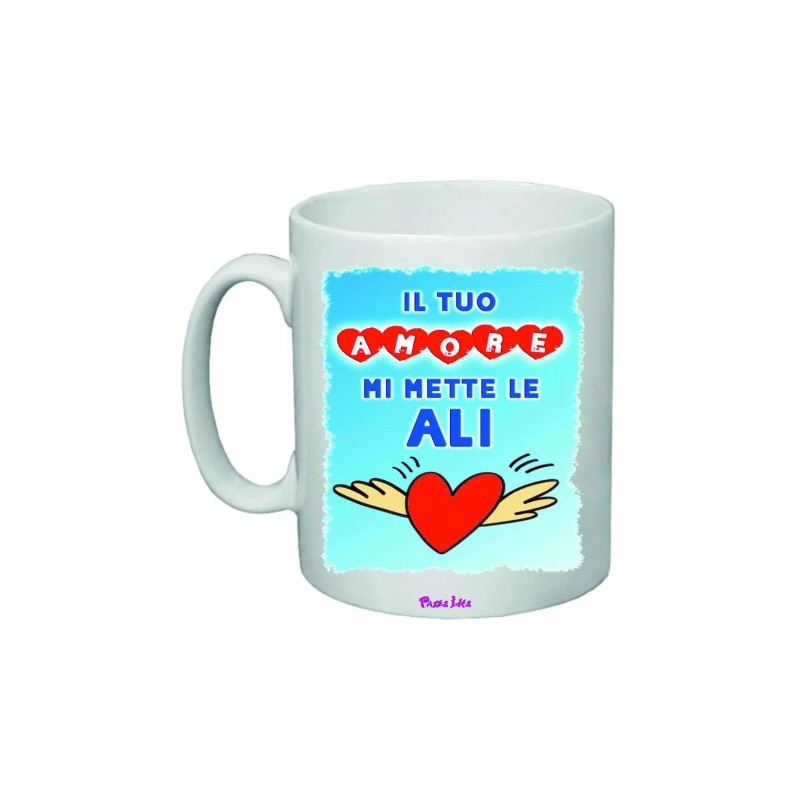 tazza mug 8x10 scritta il uo amore mi mette le ali idea regalo san valentino