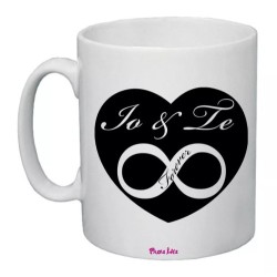tazza mug 8x10 scritta io e te forever infinito cuore idea regalo san valentino