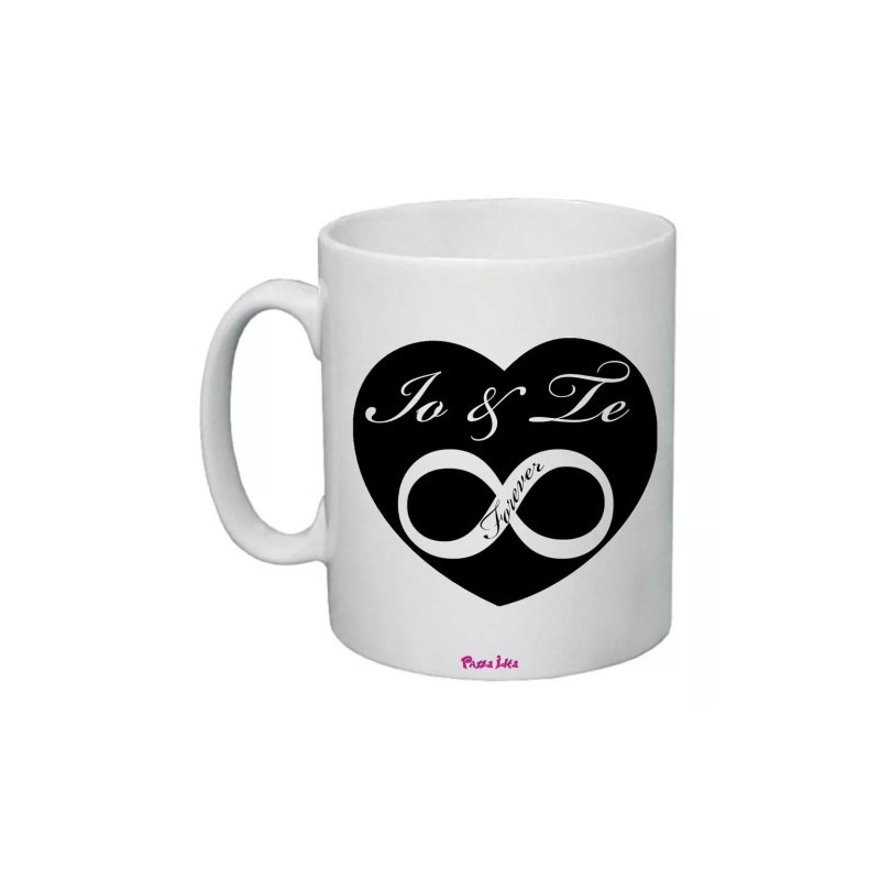 tazza mug 8x10 scritta io e te forever infinito cuore idea regalo san valentino