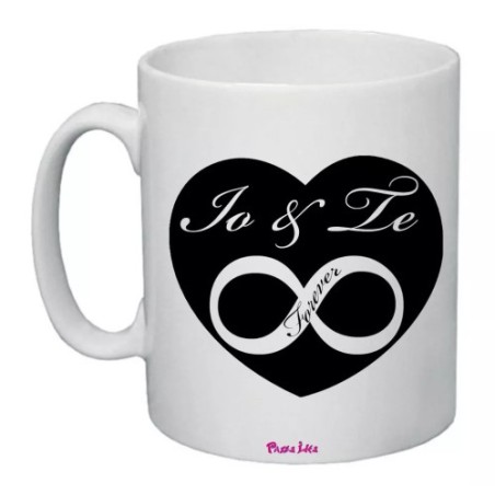 tazza mug 8x10 scritta io e te forever infinito cuore idea regalo san valentino