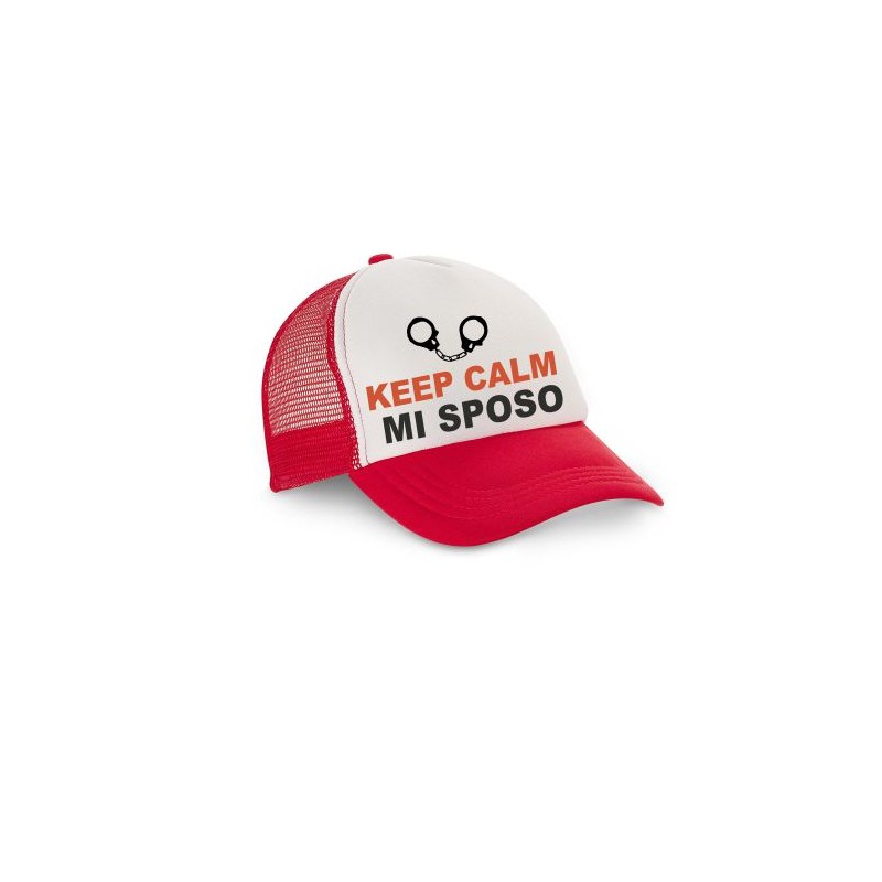 CAPPELLINO CON VISIERA IN POLIESTERE KEEP CALM MI SPOSO