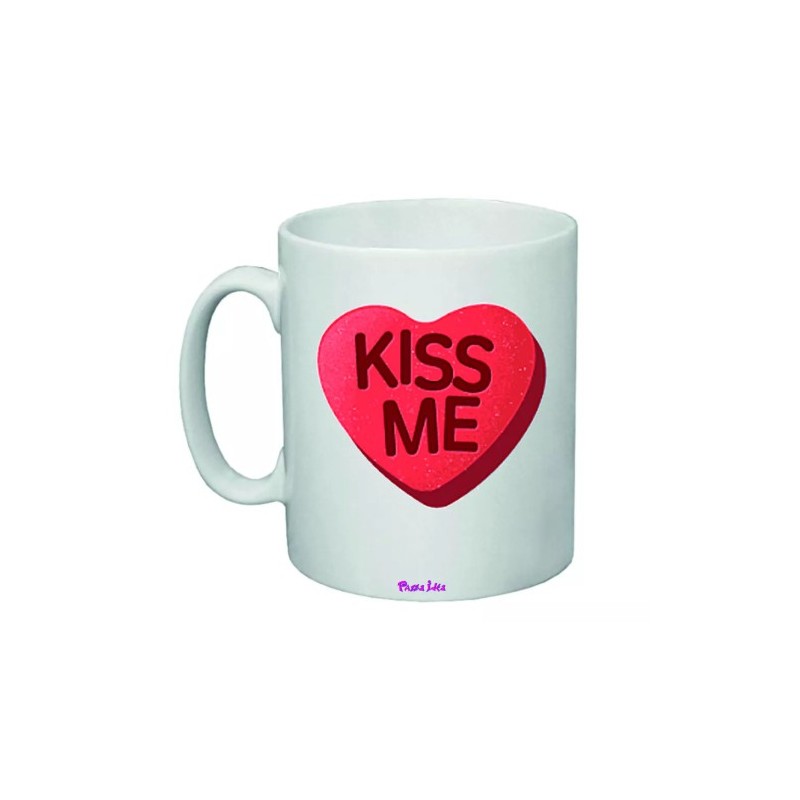 tazza mug 8x10 scritta kiss me idea regalo uomo donna san valentino amore