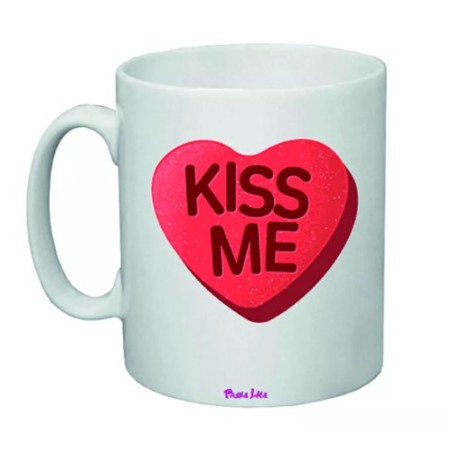 tazza mug 8x10 scritta kiss me idea regalo uomo donna san valentino amore