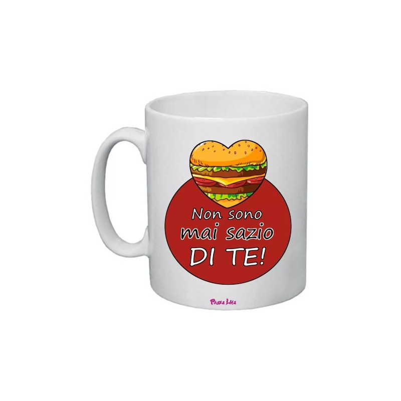 tazza mug 8x10 scritta non sono mai sazio di te regalo san valentino uomo donna