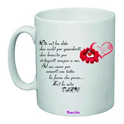 tazza mug 8x10 scritta sei la mia vita poesia idea regalo san valentino cuore