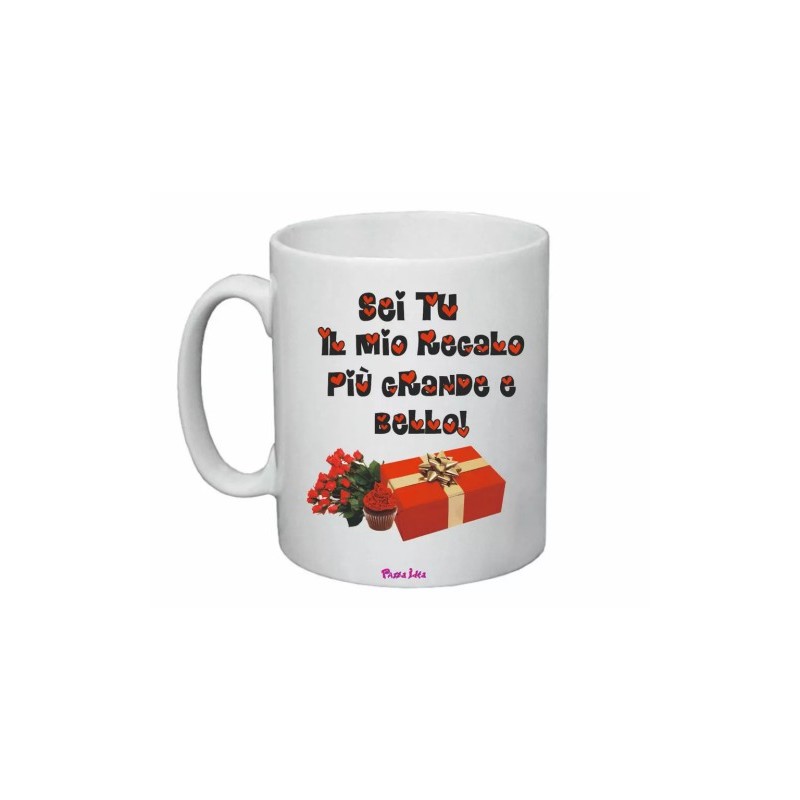tazza mug 8x10 scritta sei tu il mio regalo idea regalo san valentino cuori
